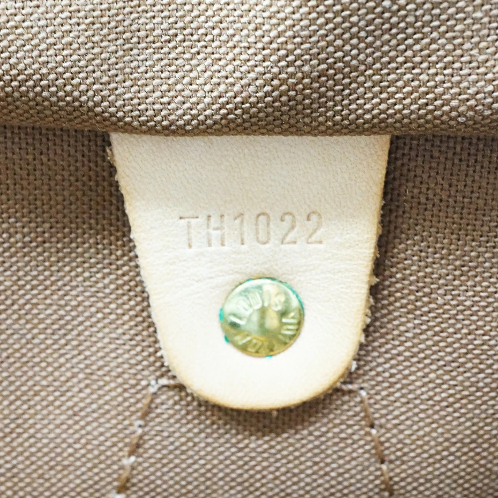 LOUIS VUITTON Monogram Speedy Handbag Brown Leather